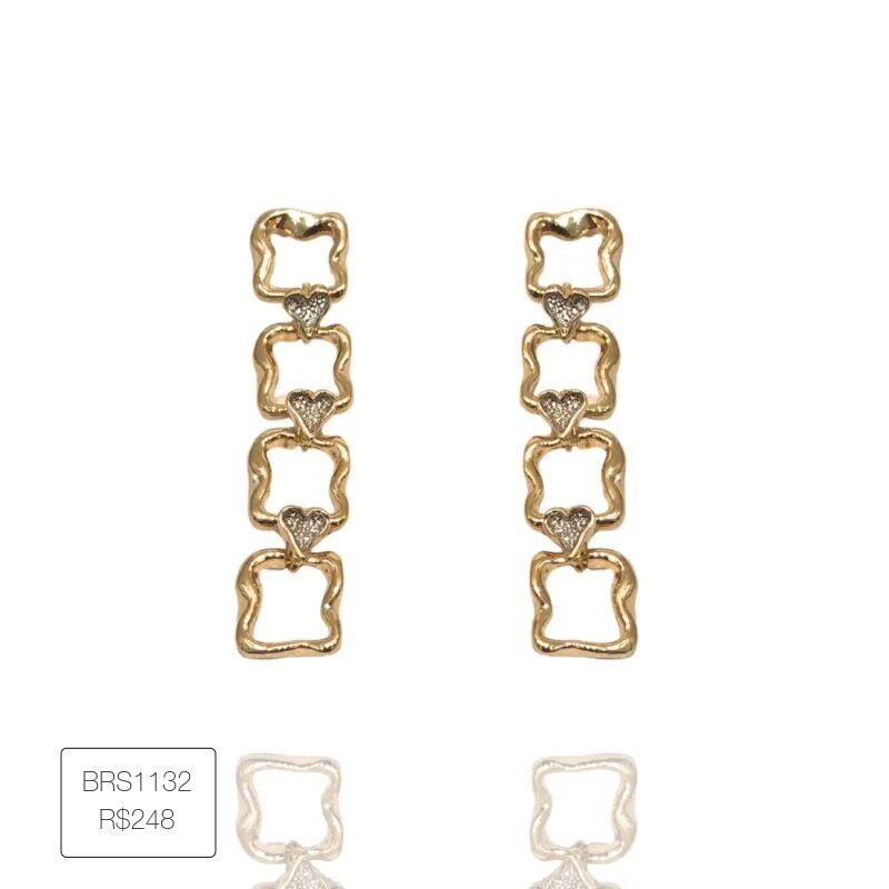 Brinco Mon Amour Longo Dourado